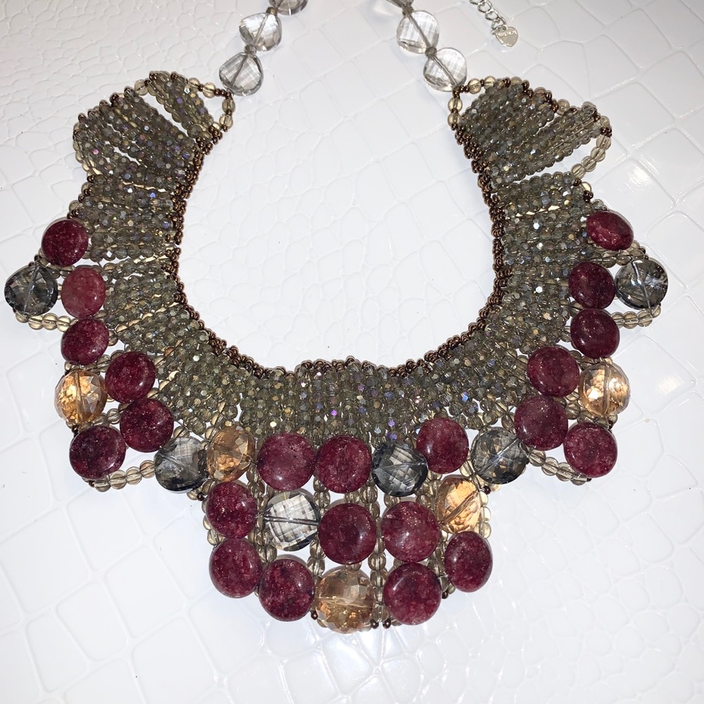 Handmade Crystal bead Statement Necklace